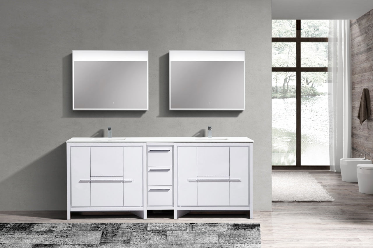Kube Bath Dolce 84″ Modern Bathroom Vanity With Quartz Countertop