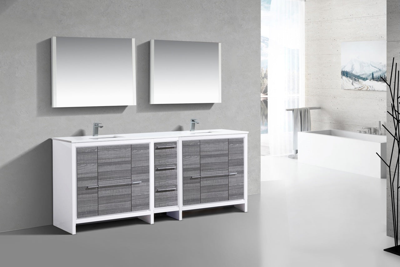 Kube Bath Dolce 84″ Modern Bathroom Vanity With Quartz Countertop