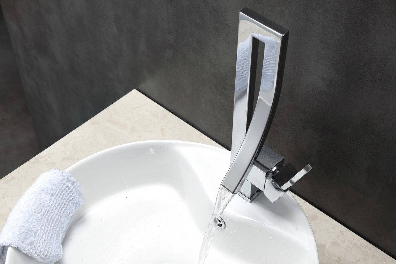 Kube Bath Aqua Elegance Single Lever Wide Spread Bathroom Vanity Faucet – Chrome - Renoz