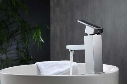Kube Bath Aqua Piazza Single Lever Bathroom Vanity Faucet Chrome - Renoz