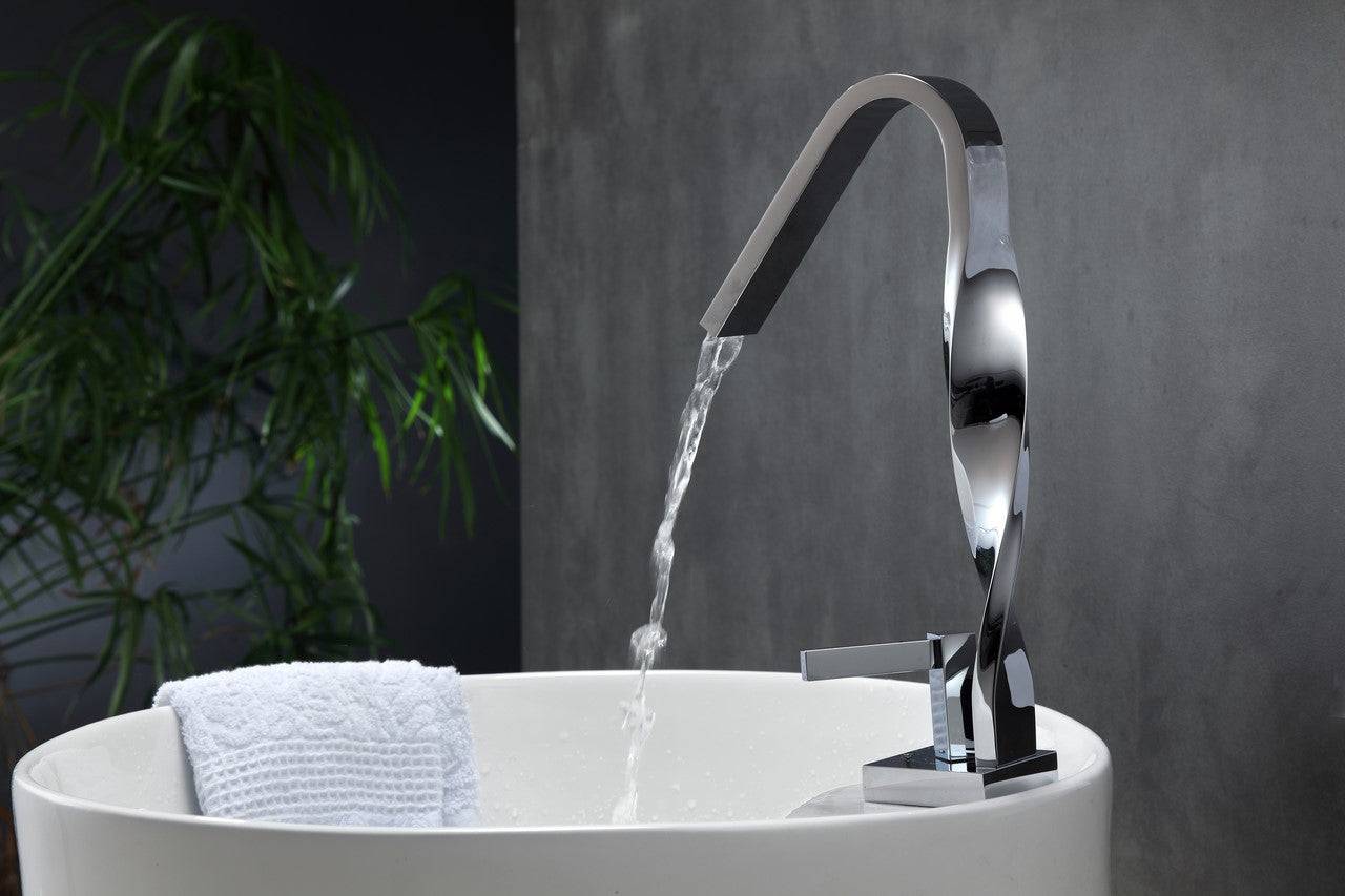 Kube Bath Aqua Riccio Single Lever Faucet Chrome - Renoz