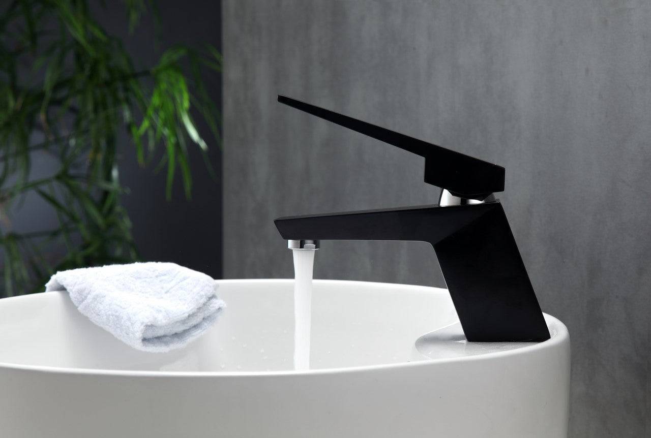 Kube Bath Aqua Siza Single Lever Modern Bathroom Vanity Faucet – Matte Black - Renoz