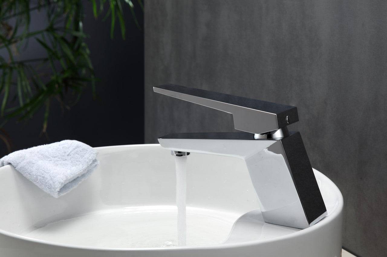Kube Bath Aqua Siza Single Lever Modern Bathroom Vanity Faucet – Chrome - Renoz