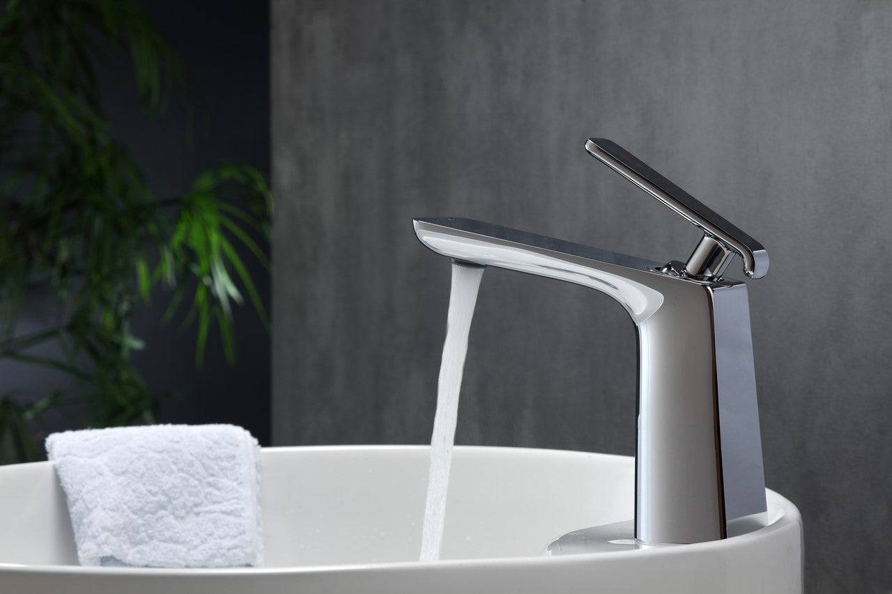 Kube Bath Aqua Adatto 7" Single Lever Bathroom Faucet – Chrome - Renoz
