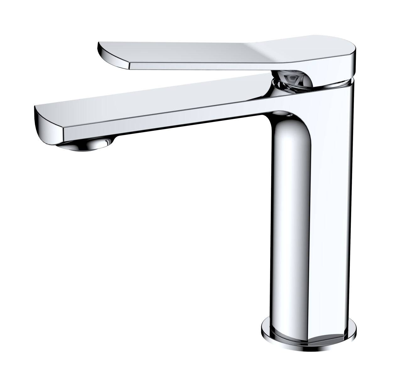 Kube Bath Aqua Balli 7" Single Lever Bathroom Vanity Faucet – Chrome - Renoz