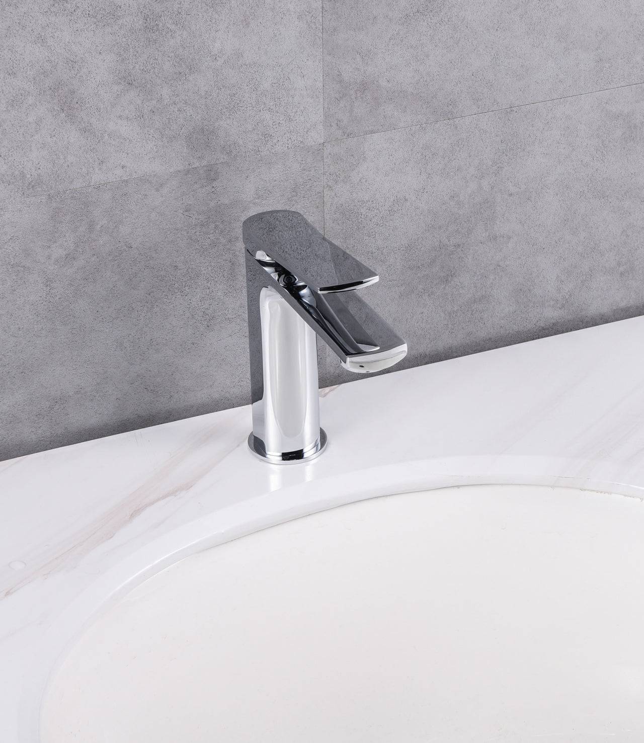 Kube Bath Aqua Balli 7" Single Lever Bathroom Vanity Faucet – Chrome - Renoz