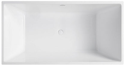 Bagno Italia Amazon 63" x 32" x 24" Glossy White One Piece Freestanding Bathtub AM123160 - Renoz