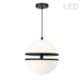 Dainolite 30W Pendant, Matte Black w/ White Glass - Renoz