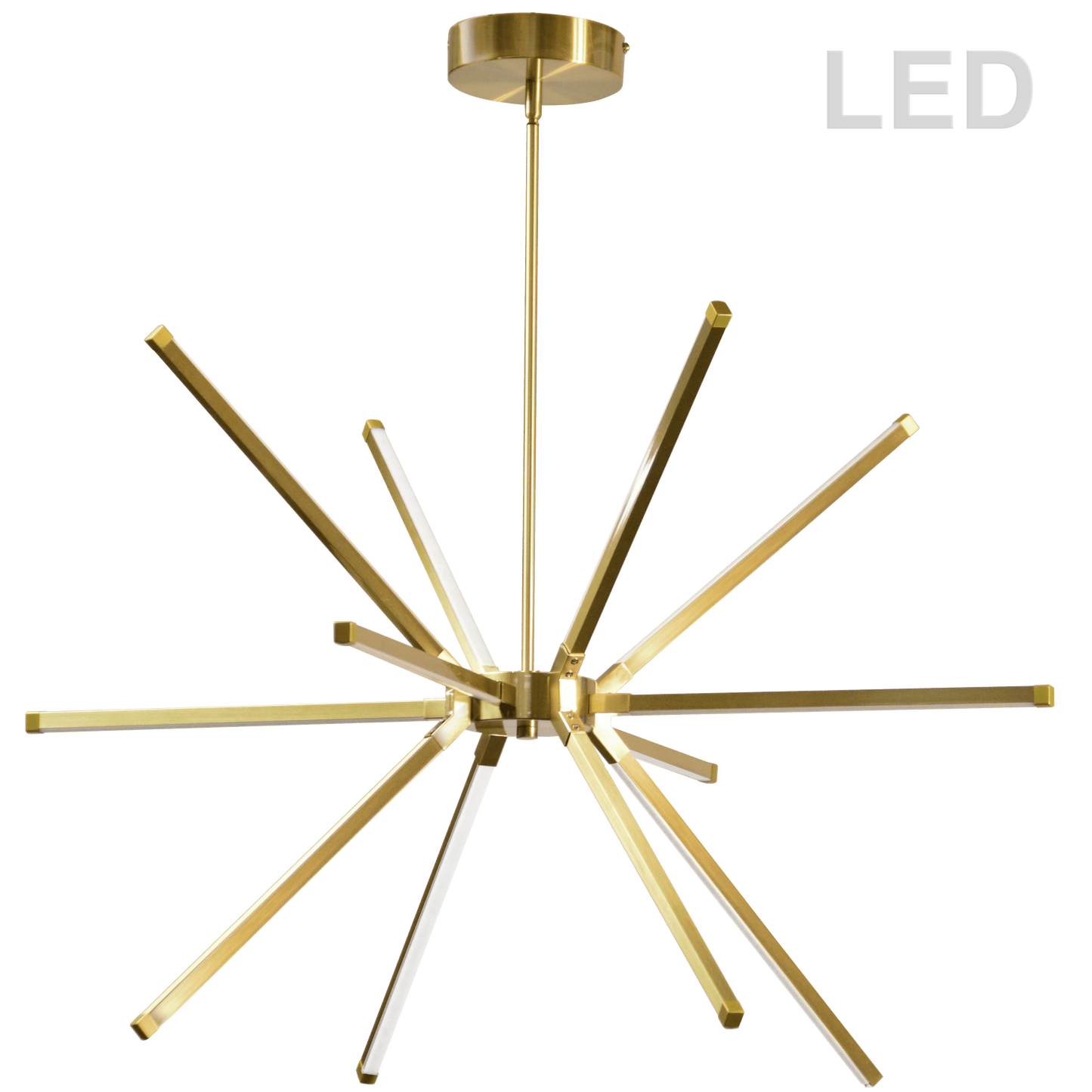 Dainolite 60W LED Chandelier, Aged Brass with White Acrylic Diffuser - Renoz