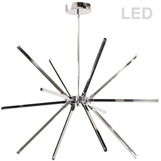 Dainolite 60W LED Chandelier, Polished Chrome with White Acrylic Diffuser - Renoz