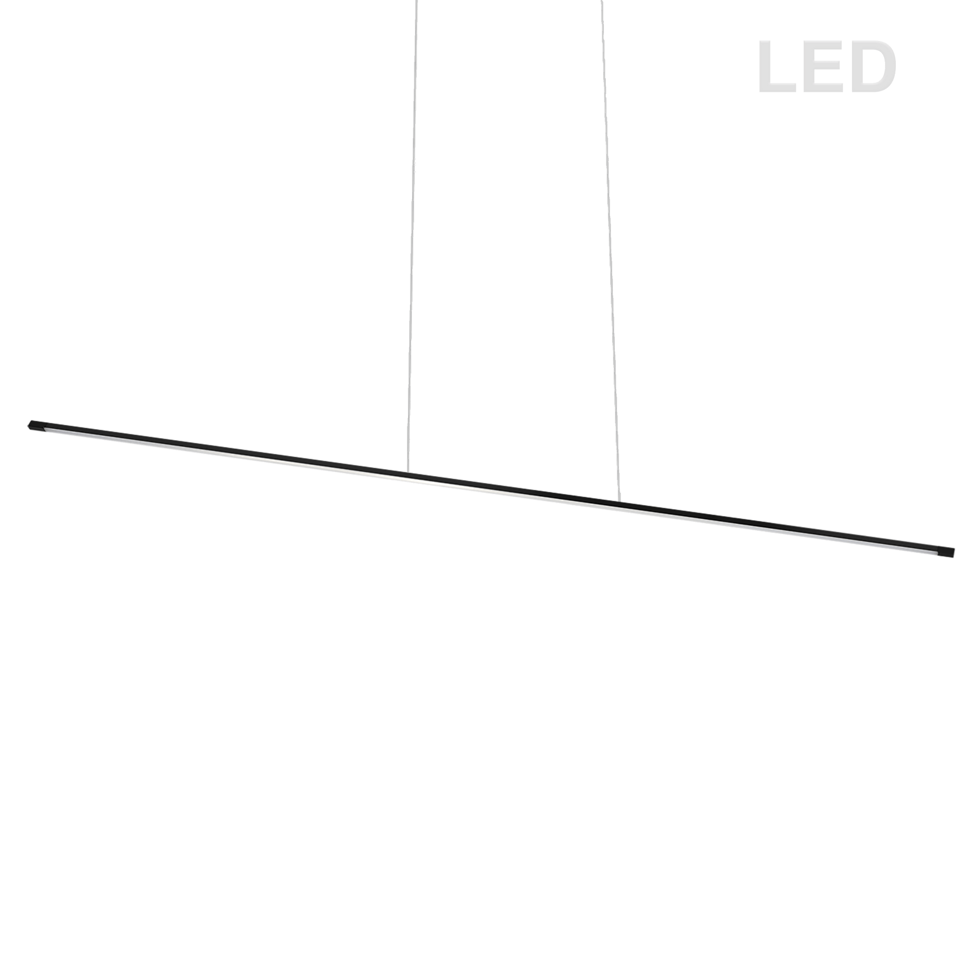 Dainolite 30W LED Horizontal Pendant, Matte Black with White Acrylic Diffuser - Renoz
