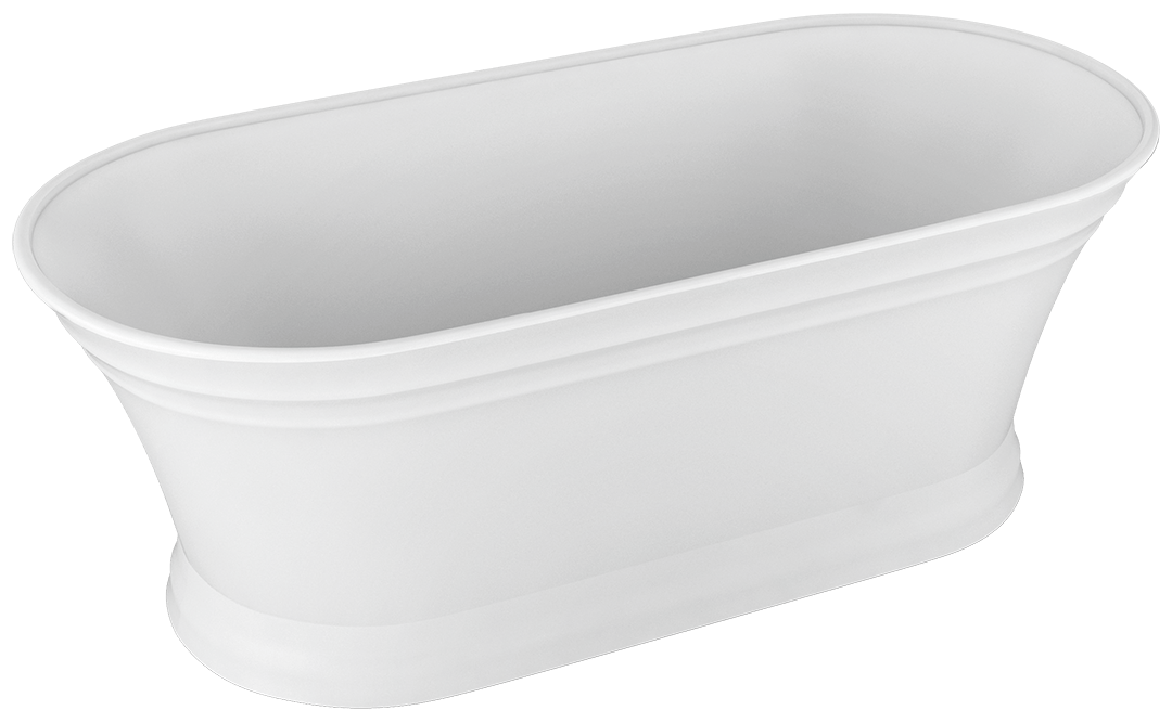 Zitta Antika white tub 67" x 31" x 23.62" with chrome waste & overflow Free Standing