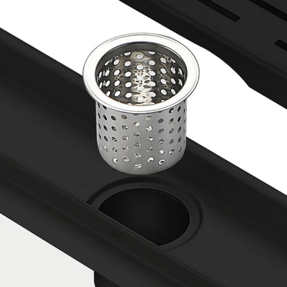 Kube Bath 28" Stainless Steel Linear Grate Shower Drain – Matte Black - Renoz