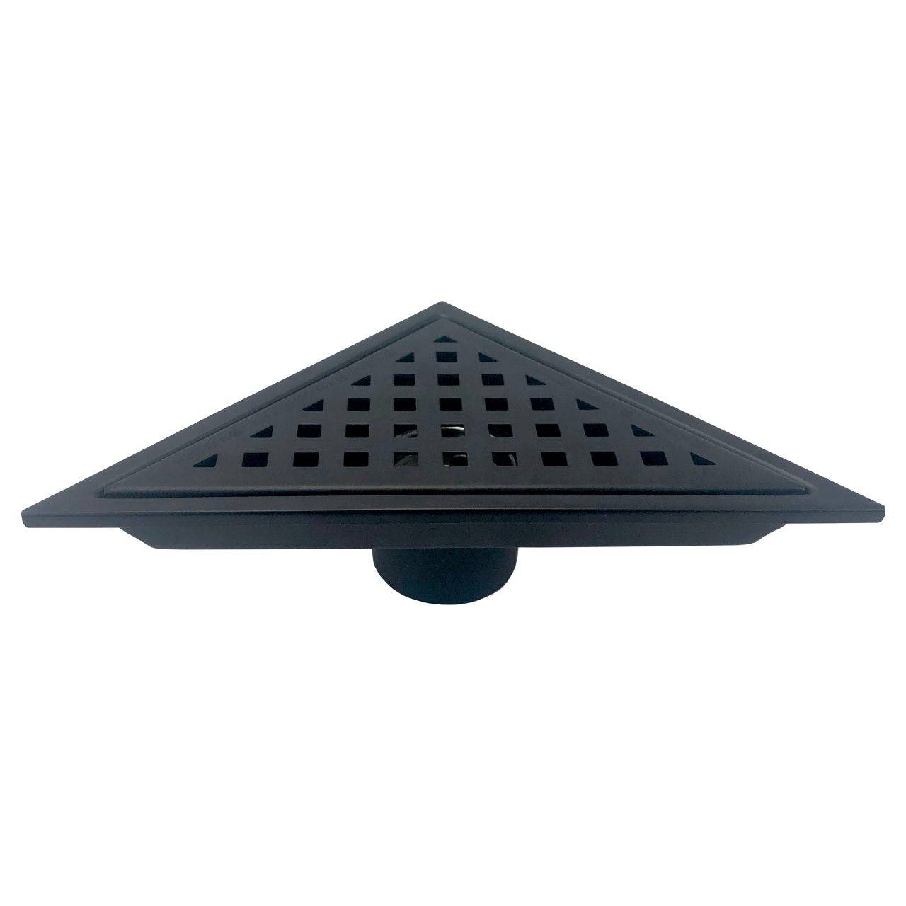 Kube Bath 6.5" Triangle Stainless Steel Pixel Grate Shower Drain – Matte Black - Renoz