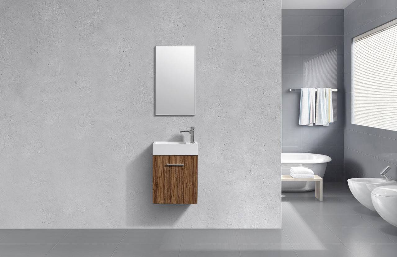 Kube Bath Bliss 18" Wall Mount / Wall Hung Bathroom Vanity With 1 Door - Renoz