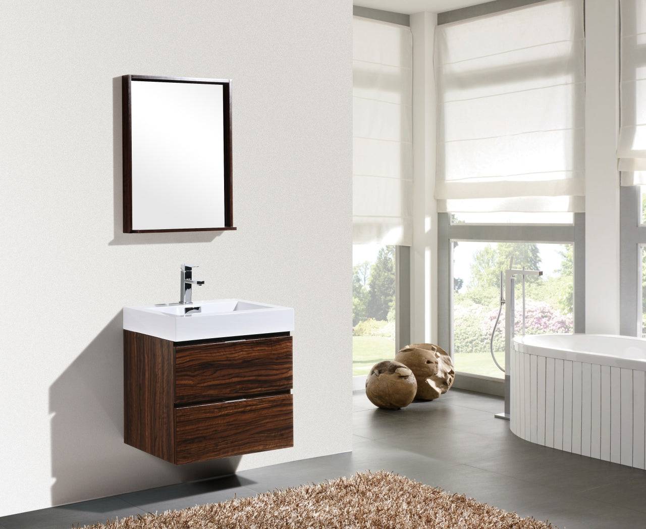 Kube Bath Bliss 24" Wall Mount / Wall Hung Bathroom Vanity With 2 Drawers - Renoz