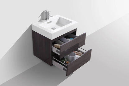 Kube Bath Bliss 24" Wall Mount / Wall Hung Bathroom Vanity With 2 Drawers - Renoz