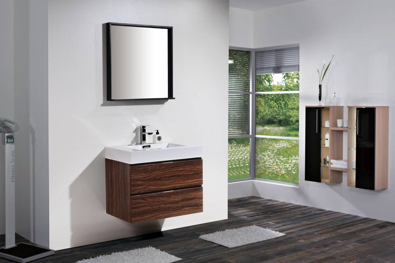 Kube Bath Bliss 30" Wall Mount / Wall Hung Bathroom Vanity With 2 Drawers - Renoz