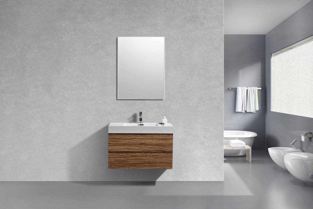 Kube Bath Bliss 36" Wall Mount / Wall Hung Modern Bathroom Vanity With 2 Drawers - Renoz