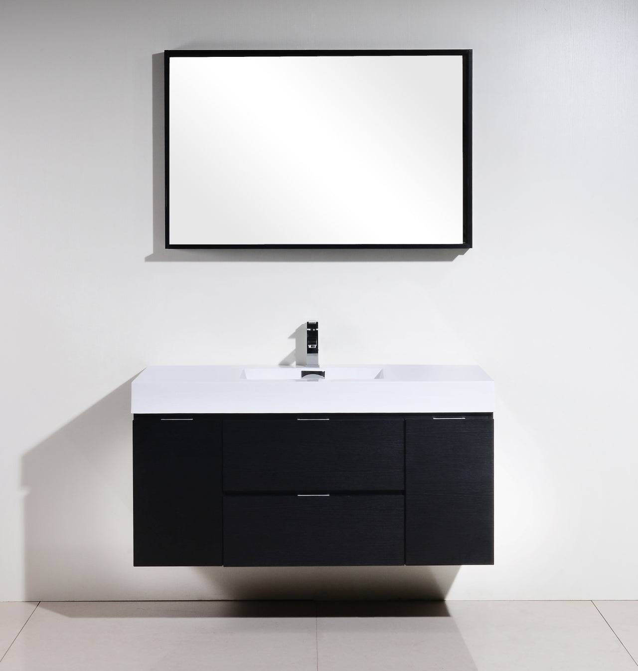 Kube Bath Bliss 48" Wall Mount / Wall Hung Modern Bathroom Vanity With 2 Drawers And 2 Doors Acrylic Countertop - Renoz