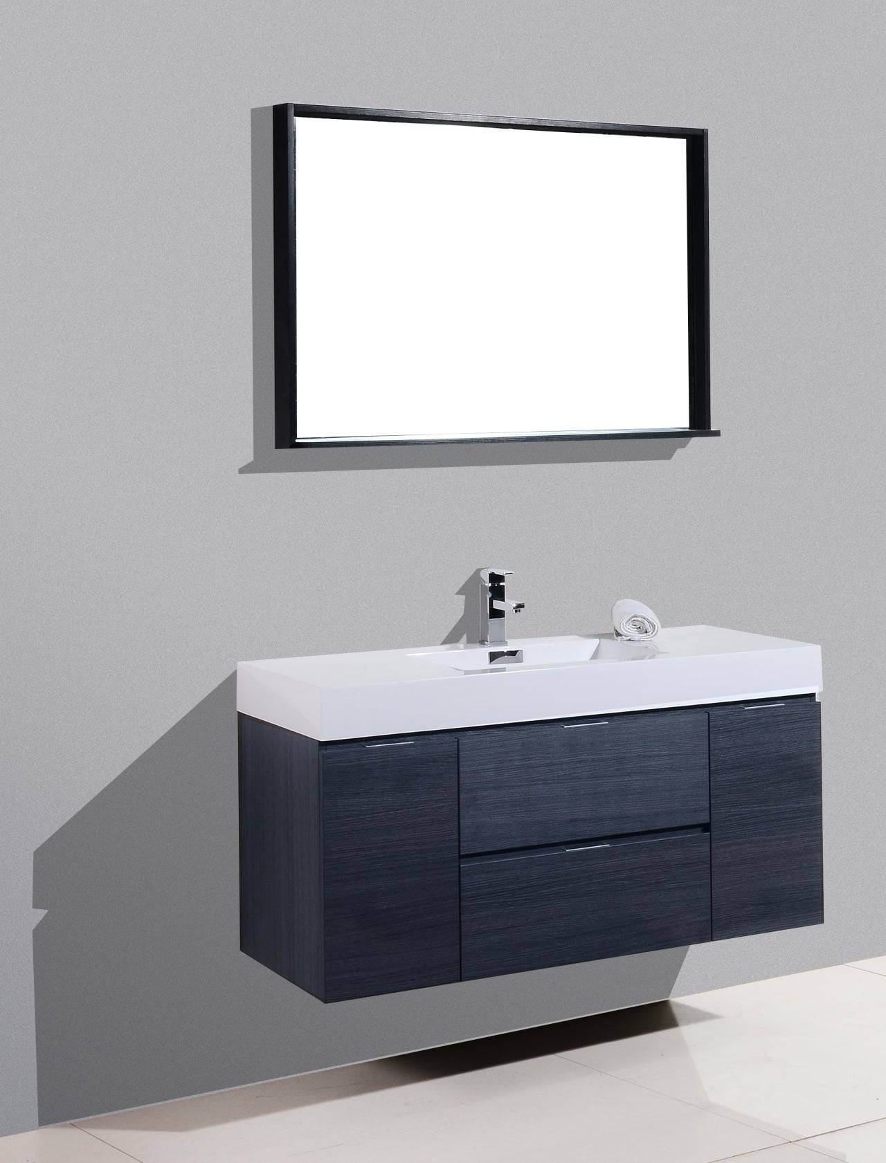 Kube Bath Bliss 48" Wall Mount / Wall Hung Modern Bathroom Vanity With 2 Drawers And 2 Doors Acrylic Countertop - Renoz