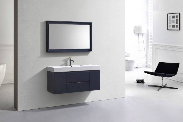 Kube Bath Bliss 48" Wall Mount / Wall Hung Modern Bathroom Vanity With 2 Drawers And 2 Doors Acrylic Countertop - Renoz