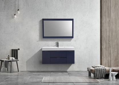 Kube Bath Bliss 48" Wall Mount / Wall Hung Modern Bathroom Vanity With 2 Drawers And 2 Doors Acrylic Countertop - Renoz