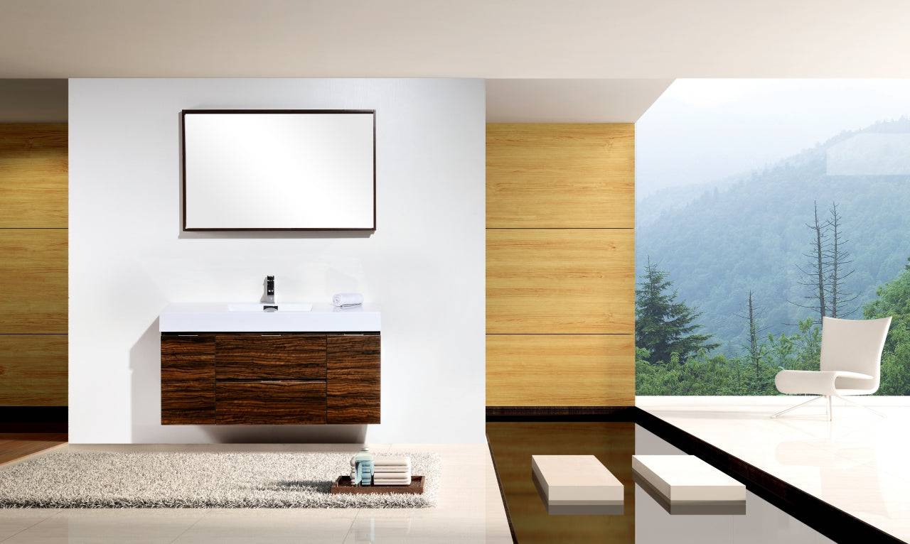 Kube Bath Bliss 48" Wall Mount / Wall Hung Modern Bathroom Vanity With 2 Drawers And 2 Doors Acrylic Countertop - Renoz