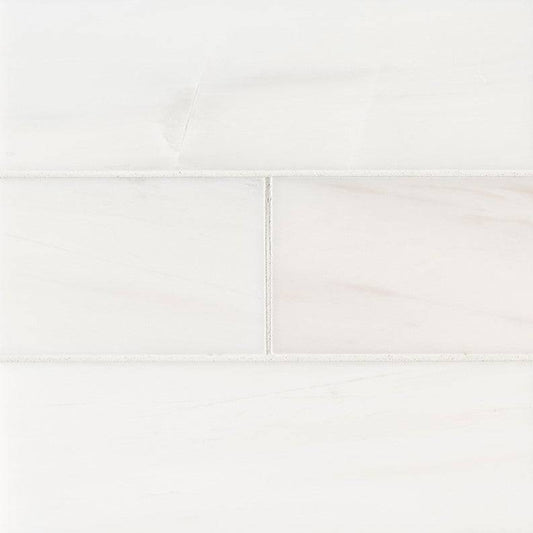 MSI Backsplash and Wall Tile Bianco Dolomite Subway Tile 4" x 12" Polished