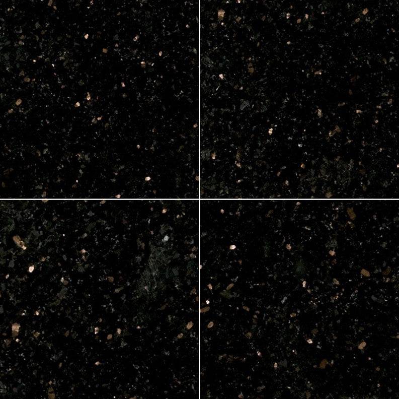 MSI Black Galaxy Granite Tile Polished 18" x 18"