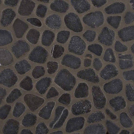 MSI Backsplash and Wall Tile Black Marble Pebbles Tumbled Pattern 11.42" x 11.42" 10mm
