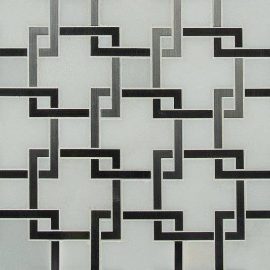 MSI Backsplash and Wall Tile Blanco Lynx Geometric Polished Marble Tile