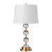 Dainolite 1 Light Incandescent Crystal Table Lamp Aged Bronze Finish with White Shade
