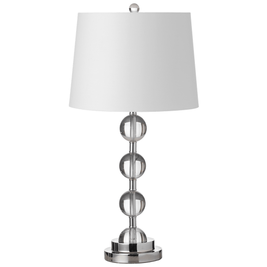 Dainolite 1 Light Incandescent Crystal Table Lamp Polished Chrome Finish with White Shade