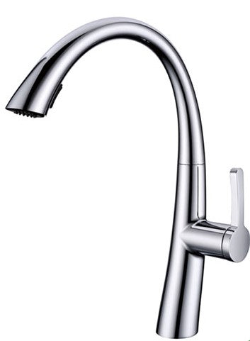 Streamline Cavalli Curve 16" Single Handle Pull Out Spray Kitchen Faucet