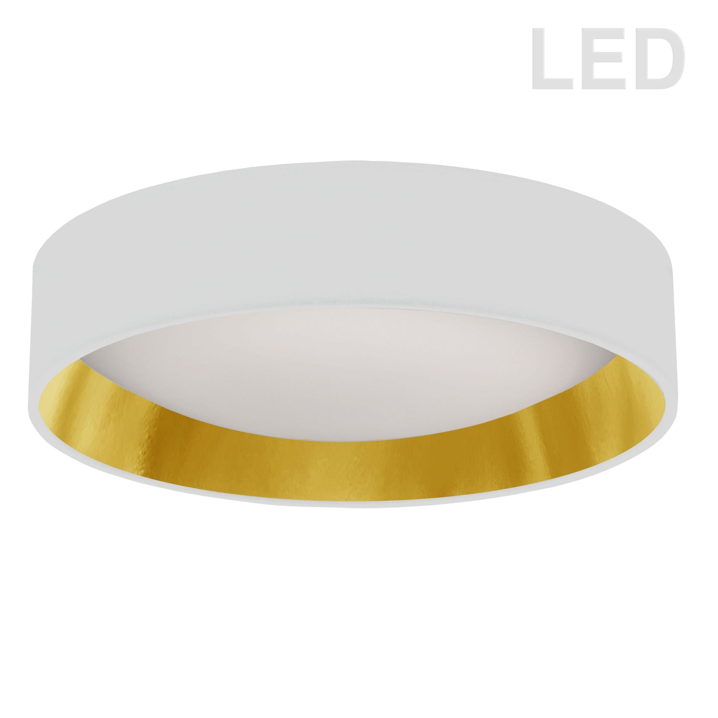 Dainolite 15" Light Flush Mount Fixture White/Gold Shade