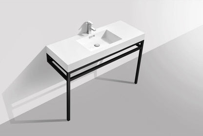 Kube Bath Haus 48" Stainless Steel Console Bathroom Vanity With White Acrylic Sink - Renoz