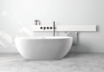 Bagno Italia Cosmo 67" x 32" x 24" One Piece Freestanding Bathtub Glossy White CM617170 - Renoz