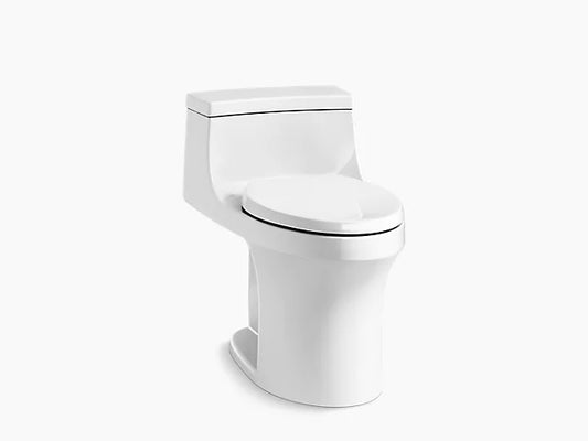 Kohler San Souci Toilette compacte allongée monobloc à hauteur de chaise de 1,28 Gpf avec levier de déclenchement à droite et siège à fermeture silencieuse