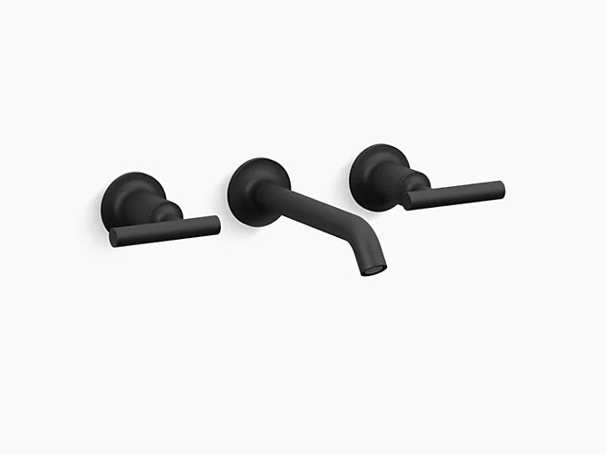 Kohler Purist Widespread Wall-mount Bathroom Sink Faucet Trim With Lever Handles, 1.2 GPM T14413-4