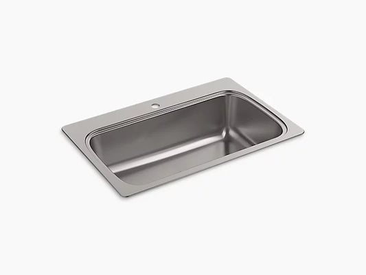 Kohler - 33" X 22" X 9-5/16" Top-Mount Single-Bowl Kitchen Sink With Single Faucet Hole