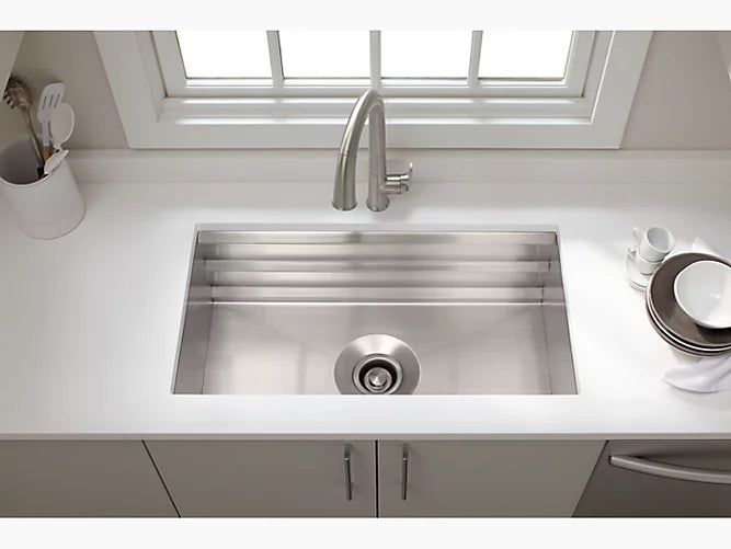Kohler - 29" Undermount Single-Bowl Workstation Kitchen Sink