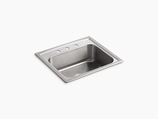 Kohler - Toccata Top-Mount Single-Bowl Kitchen Sink With 3 Faucet Holes 25" X 22" X 7-11/16"