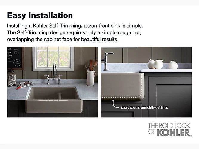 Kohler - 23-1/2" Undermount Single-Bowl Farmhouse Kitchen Sink