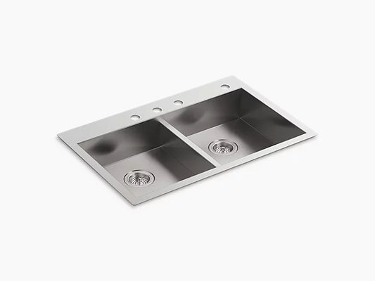 Kohler - Top/Undermount Double-Bowl Kitchen Sink 33"