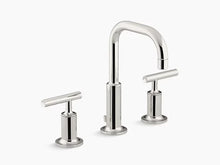 Kohler Purist Widespread Bathroom Sink Faucet With Low Lever Handles And Low Gooseneck Spout