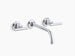 Kohler Purist Widespread Wall-mount Bathroom Sink Faucet Trim With Lever Handles, 1.2 GPM T14414-4