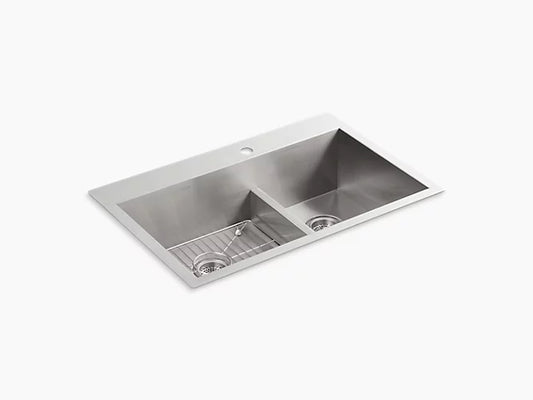 Kohler - Vault Smart Divide Top/Undermount Double-Bowl Kitchen Sink 33"