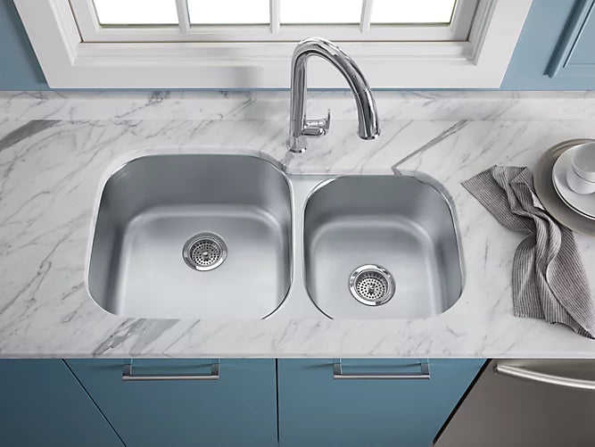 Kohler - Undertone Preserve Undermount Extra Large/Medium Double-Bowl Kitchen Sink 35-1/8" X 20-1/8" X 9-3/4"