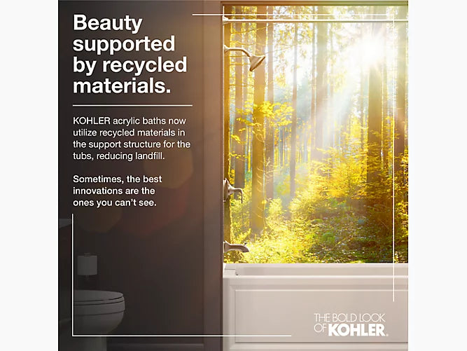 Kohler Archer 60" X 32" Drop-In Bathtub With Reversible Drain - White
